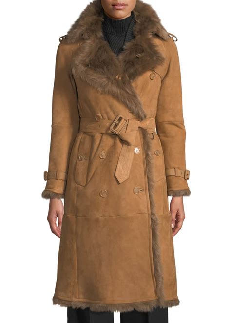 burberry tolladine long shearling trench coat|Burberry Tolladine Shearling Trench Coat .